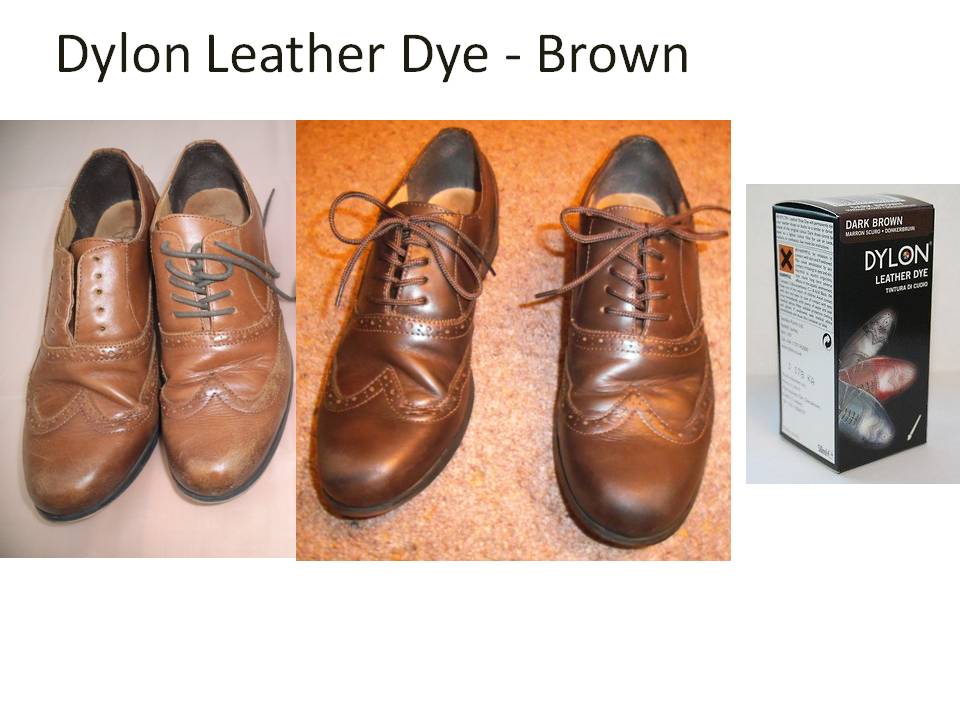 Sew Ruthie Style: Dylon Leather Dye in brown used to recolour old tan  brogue shoes